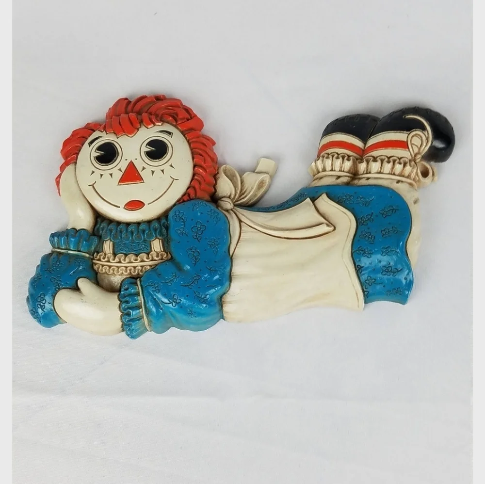 Vintage bobbs merrill raggedy ann‎ and raggedy andy wall decor plaques plastic